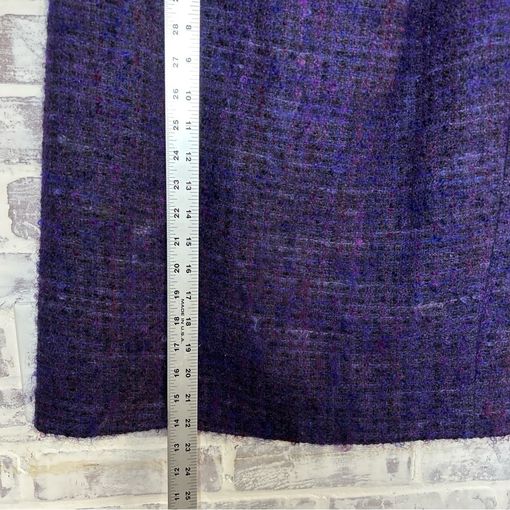 VTG Women's Talbots Wool Mohair Skirt Suit Set Purple Size 6 Petite Made in USA - Picture 11 of 16